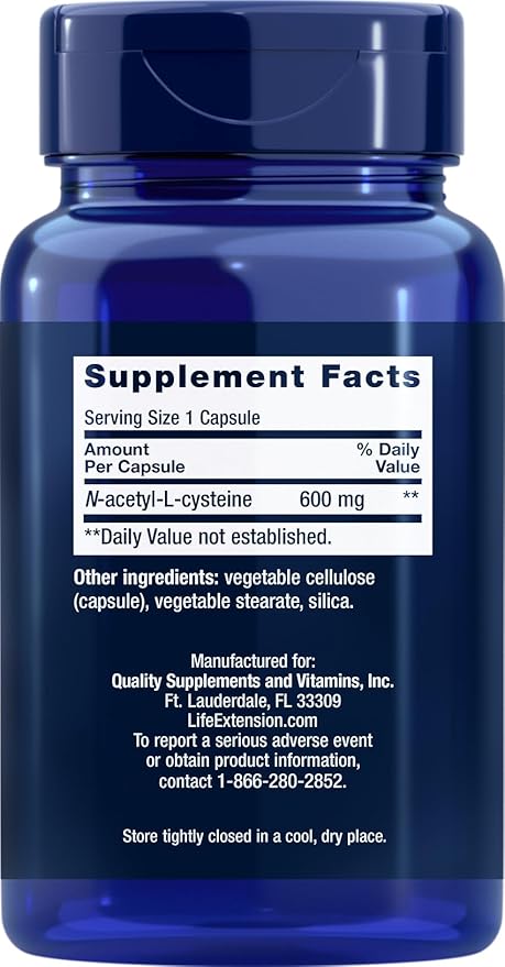 Life Extension N-Acetyl-L-Cysteine (NAC) 600mg 150 Capsules (Pack of 2)