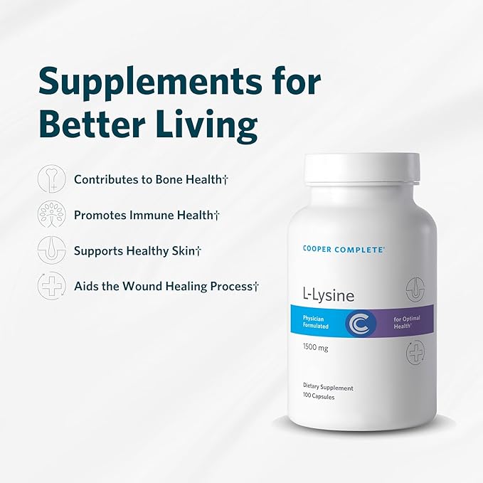 Cooper Complete L-Lysine - Pack of 1. 100 Vegetarian Capsules