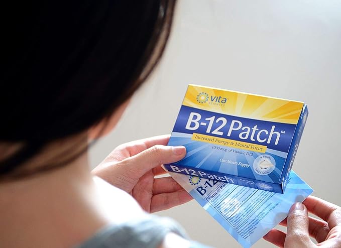 Vita Sciences Vitamin B12 Patch - Extra Strength Formula for Men and Women 1 Month Supply. Boost Energy Focus Memory &amp Metabolism