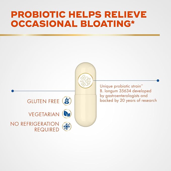 Align Probiotic Bloating Relief + Food Digestion Probiotics for Women and Men #1 Doctor Recommended Brand‡ Promotes Digestive Health and Helps Support the Metabolism of Food* 28 Capsules