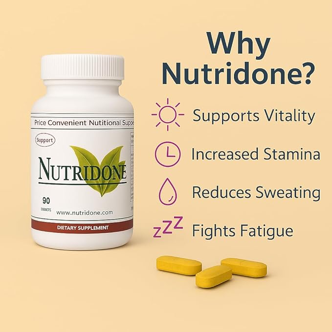 Nutridone is a Powerful Multivitamin Supplement to Fight Fatigue Promote Regularity Support Mood Promote Healthy Immune Function Support a Healthy Heart and Help Those with History of