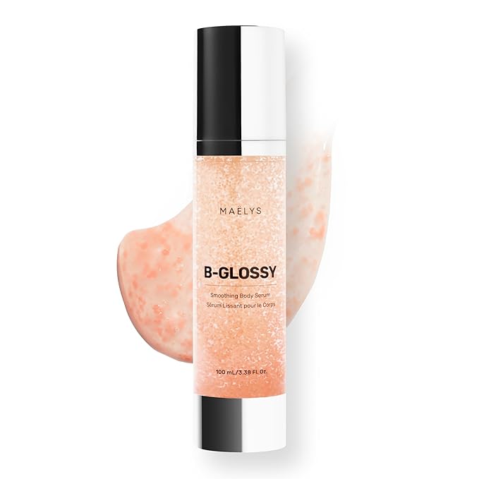 MAËLYS B-GLOSSY Smoothing Body Serum for Women - Hyaluronic Acid &amp Peptide Formula - Helps Reduce the Look of Wrinkles Texture &amp Crepey Skin - Lightweight Fast-Absorbing Anti-Aging Serum (3.