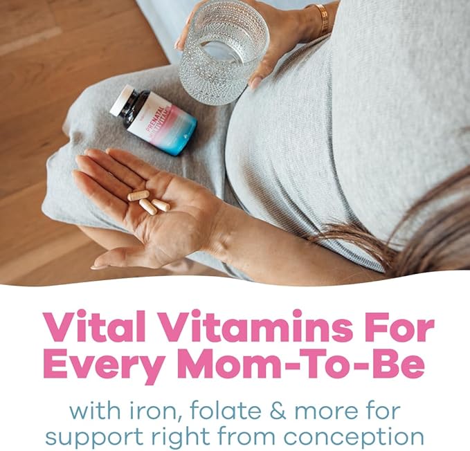 GOBIOTIX Prenatal Vitamins for Women - Multivitamins with Iron Calcium Vitamin D2 C Zinc &amp Folic Acid for Pregnancy - Pre and Postpartum Essentials - Non-GMO - 90 Capsules