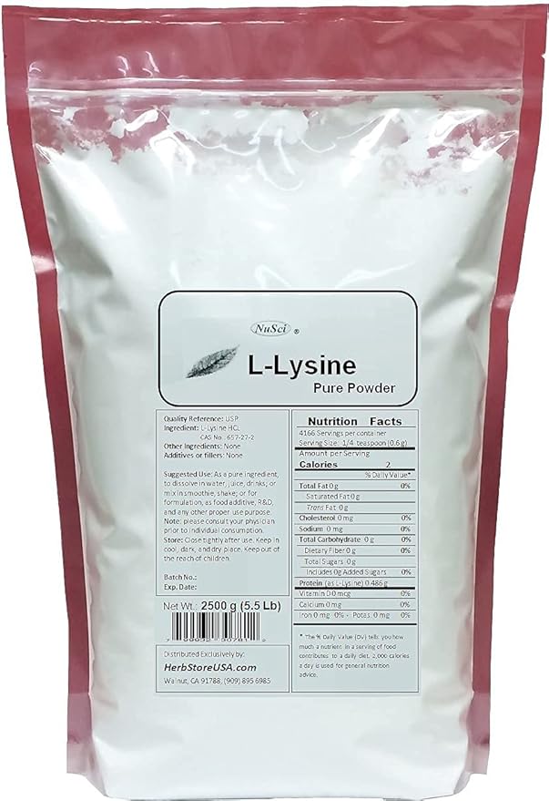 L-Lysine HCl Lysine Pure Powder (1000 Grams (2.2 lb))