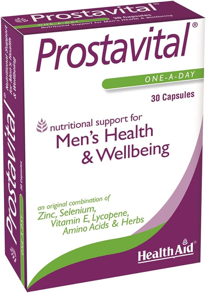 Health Aid Prostavital (Zinc Selenium Vit E Lycopene ++) - Blister Pack 30 Capsules