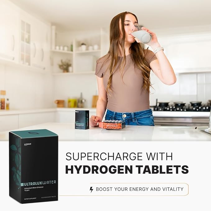 UltraLux Health Hydrogen Water Tablets Raspberry Flavor 60 Count Energy and Focus Support up to 12 parts per million (ppm)