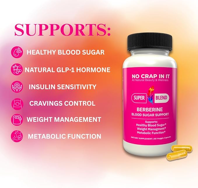 No Crap In It Berberine Supplement with Ceylon Cinnamon &amp Fenugreek – Metabolic Support Appetite Control &amp Healthy Weight Management Capsules – Made in USA