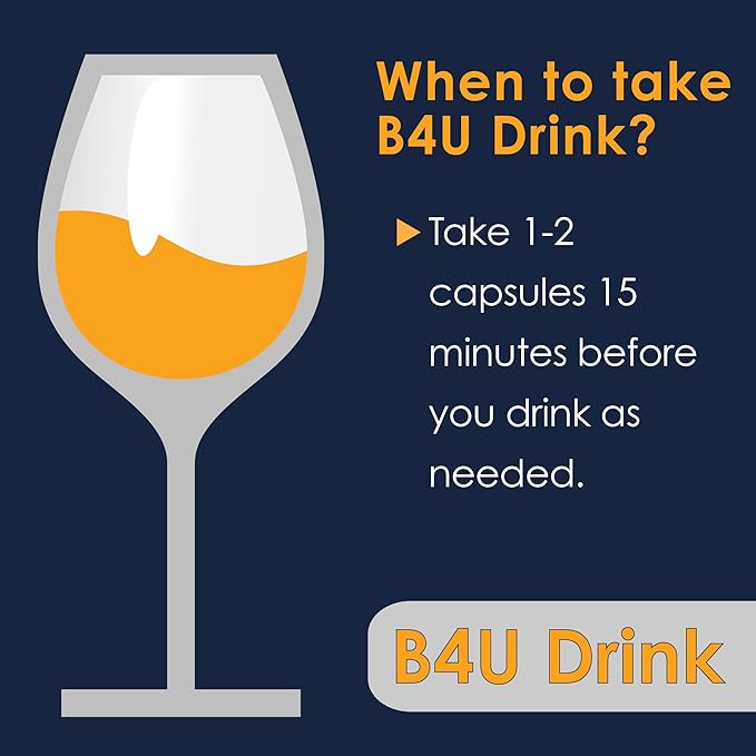 Option One B4U Drink - DAO Enzyme Plus Liver Support - 30 Caps - Diamine Oxidase
