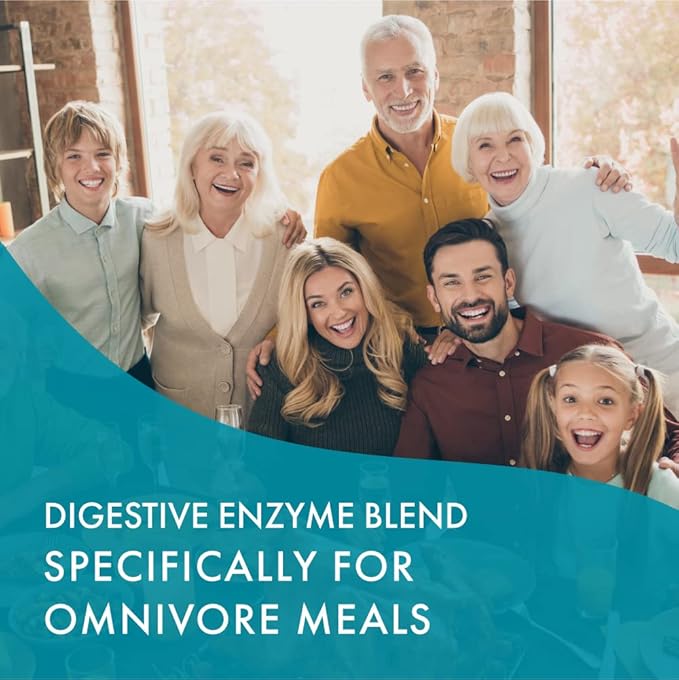 Real-Zymes™ OMNIVORE Digestive Enzymes Supplement with Probiotics for Better Digestion - Natural Support for Relief of Bloating Gas Belching Diarrhea Constipation IBS etc. - 30 Caps