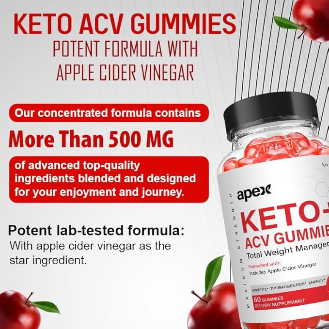 (2 Pack) Apex Keto - Apex Keto+ACV - Apex Keto+ACV Gummies (120 Count)