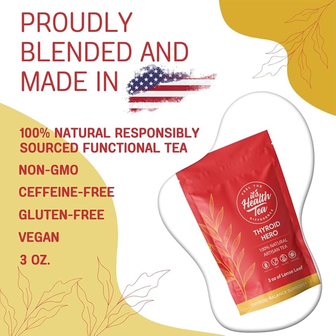 Thyroid Hero – Herbal Tea for Thyroid Function &amp Balance Support | 8 Functional Herbs | Caffeine-Free | 35 Tea Bags Included*