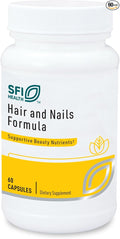 Klaire Labs SFI Health Hair and Nails Formula - 10000 Micrograms Soy &amp Dairy-Free Biotin Complex with Inositol &amp PABA (60 Capsules)