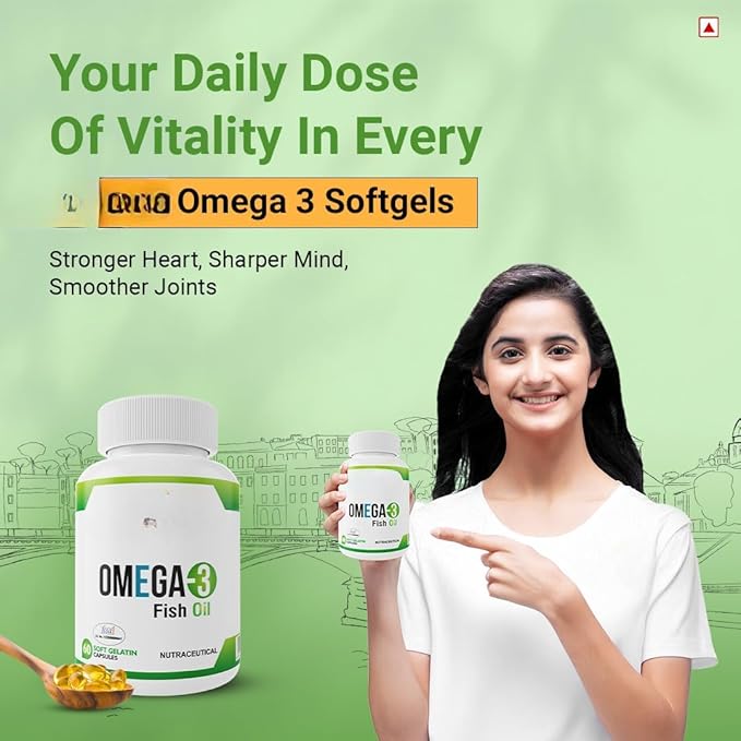 Omega 3 Fish Oil (1000 mg Omega 3 with 180 mg EPA &amp 120 mg DHA) (60 Softgels)