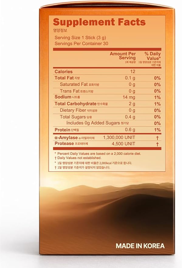 Sprouted KAMUT® Brand Wheat Enzyme Powder 3g x 30 Sticks Fermented Grain Blend Injeolmi Flavor