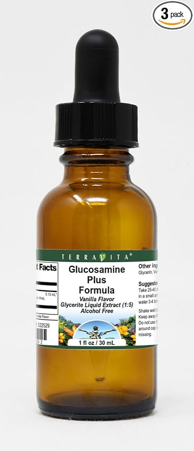 Glucosamine Plus Formula Glycerite Liquid Extract (1:5) - Vanilla Flavored (1 oz ZIN: 522529) - 3 Pack