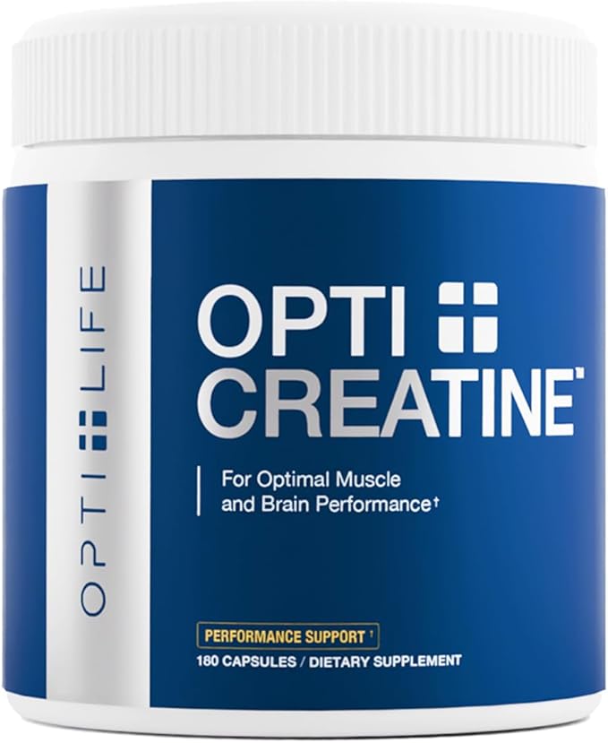 Opti + Creatine Monohydrate Capsules | Support Muscle Recovery Energy and Healthy Stamina* | Daily Creatine Supplement | 180 Capsules/60 Servings