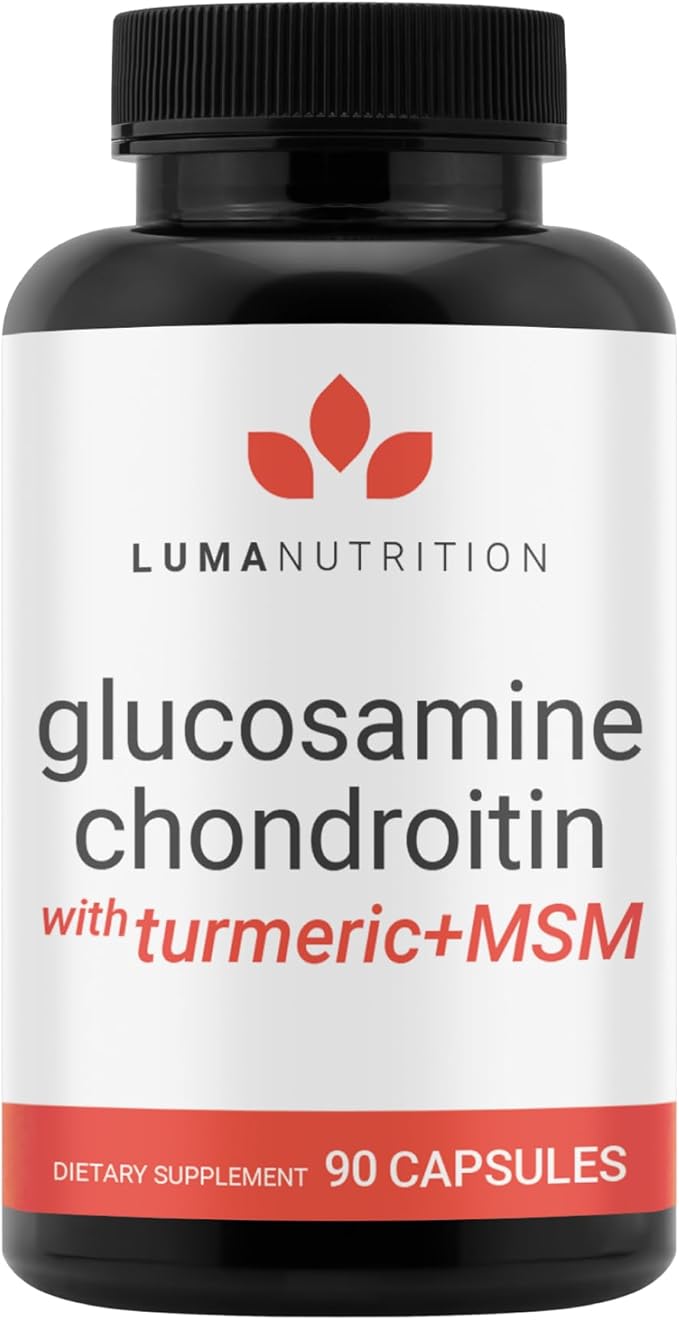 Luma Nutrition Glucosamine Chondroitin MSM - Turmeric Boswellia - Premium Supplement - for Men and Women - Joint Supplement - 90 Capsules