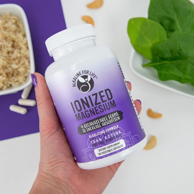 Alkaline for Life Ionized Magnesium Magnesium Glycinate Citrate Ascorbate Complex High-Absorption Magnesium Supplement Gentle Daily Support 60 Capsules