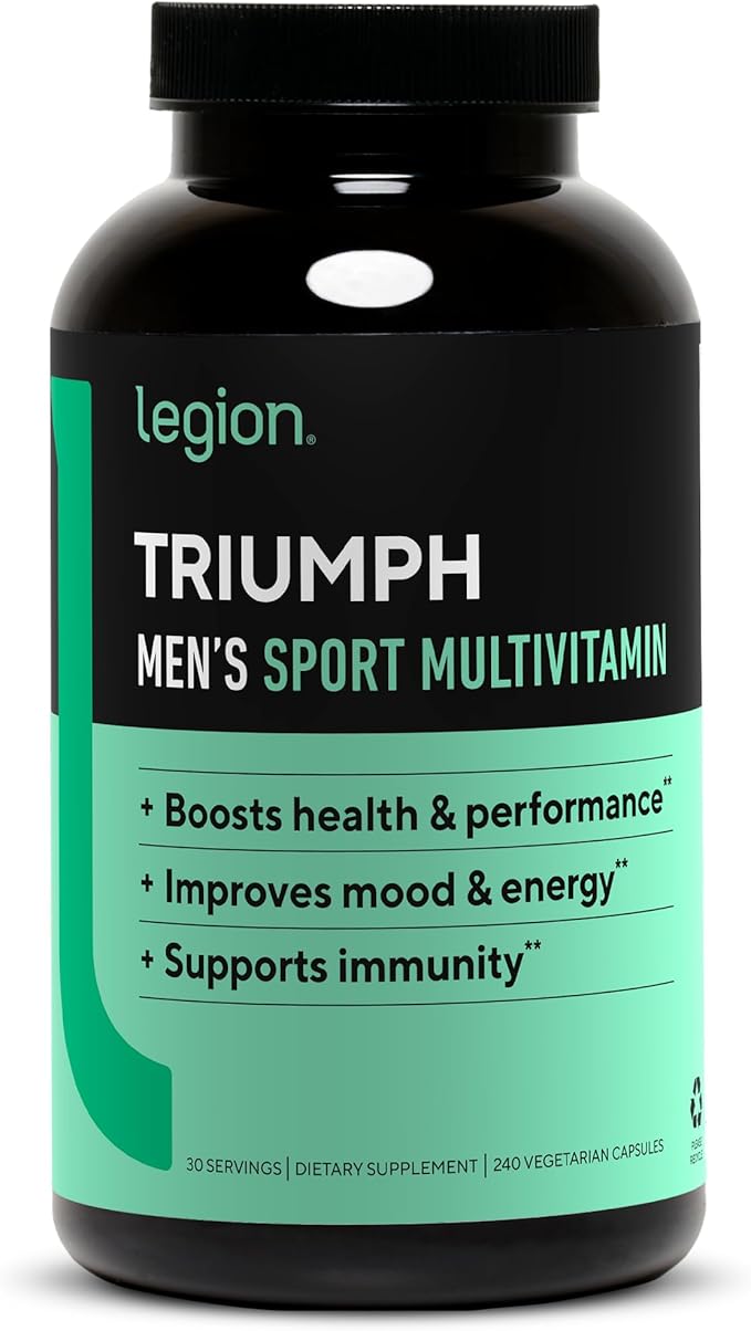LEGION Triumph Men's Sport Vitamin - Complete Multivitamin for Men - Daily Vitamins for Men to Boost Health and Performance - Men's Multivitamin with 21 Vitamins &amp Minerals - 30 Servings