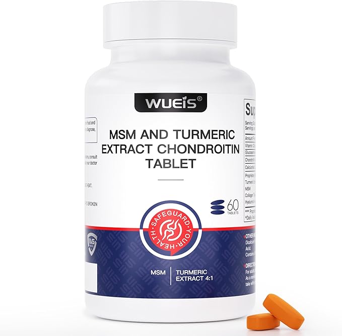Turmeric Glucosamine MSM Joint Supplement for Men &amp Women Plus Vitamin D3 Collagen Type II &amp Hyaluronic Acid Supports Joint Comfort Flexibility &amp Mobility 60 Tablets (30-Day Supply)