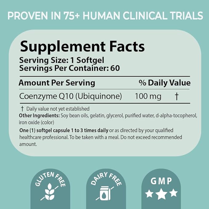 Pharma Nord Bio-Quinone Gold Coenzyme Q10 100mg | The Original CoQ10 | High Absorption Backed by Research | Essential Antioxidant for Energy Heart Health and Fertility Support* | 60 Softgels