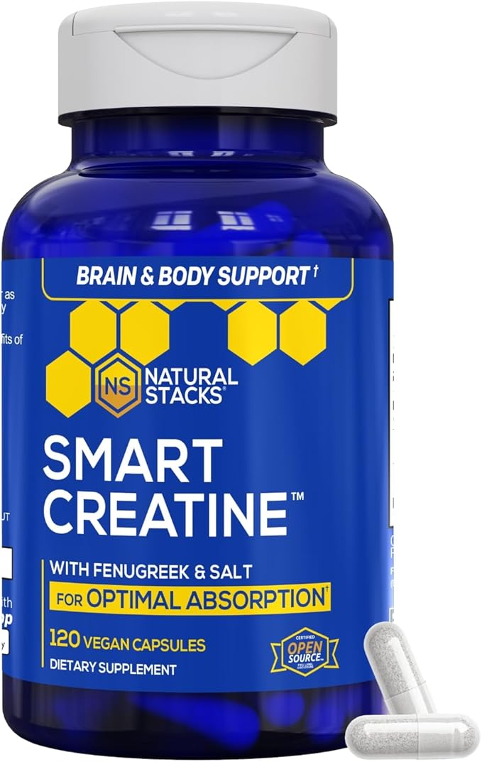 Creatine Monohydrate - 2500mg Creatine Capsules - 450mg Fenugreek Extract &amp 250mg Himalayan Pink Salt - Supports Brain Health Endurance &amp Muscle Building - Advanced Absorption Formula - 120 C