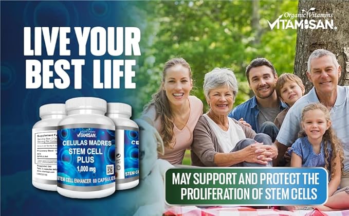 Vitamisan Celulas madres cell plus 1000 mg 50% more Aphanizomenon Flos-aquae biocell celulas madres Afa celula madre cell plus 3 bottles