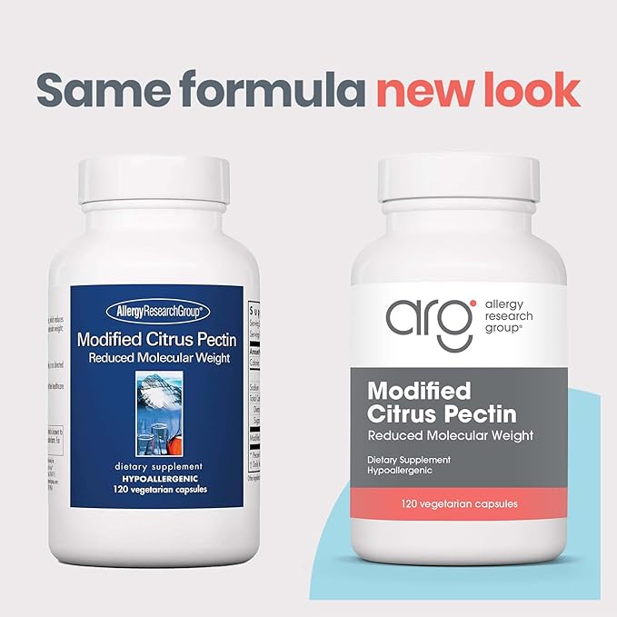 Allergy Research Group ARG Modified Citrus Pectin - 1.5 g Modified Citrus Pectin - Supports Gastrointestinal Cleansing - Vegetarian Capsules - Hypoallergenic Formula - 40 Servings - 120 Capsules
