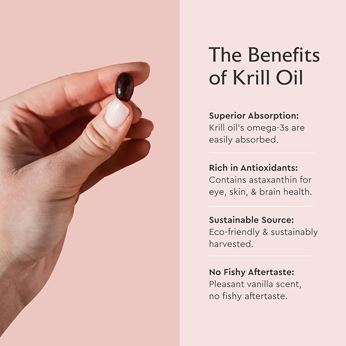 Alaya Naturals - Antarctic Krill Oil 500mg Supplement with Phospholipids EPA/DHA Omega 3 &amp Astaxanthin - Non-GMO - PCB Tested Krill Oil - 60 Softgels