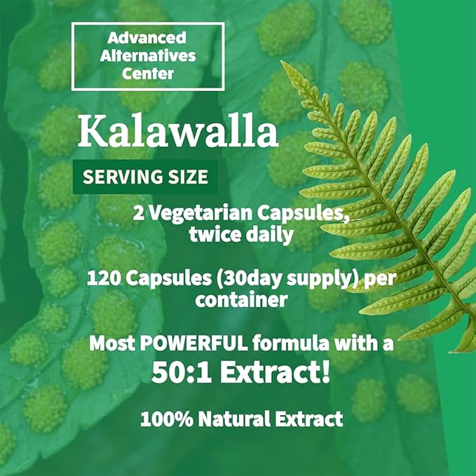 (Calaguala) with Polypodium Leucotomos for Immune System Support Highest Potency 50:1 Extract 400mg. (120 Veggie Caps)