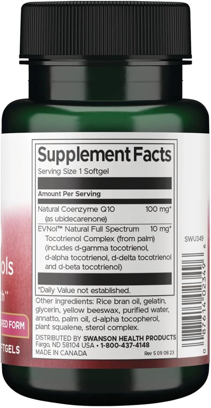 Swanson Coq10 with Tocotrienols 200 mg 60 Sgels (2 Pack)