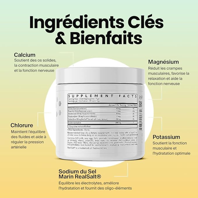 MD Logic Health® Creatine + Electrolytes (30 Servings Unflavored Powder) - 5g Creatine Monohydrate per Serving - Featuring Redmond's RealSalt® for Enhanced Hydration