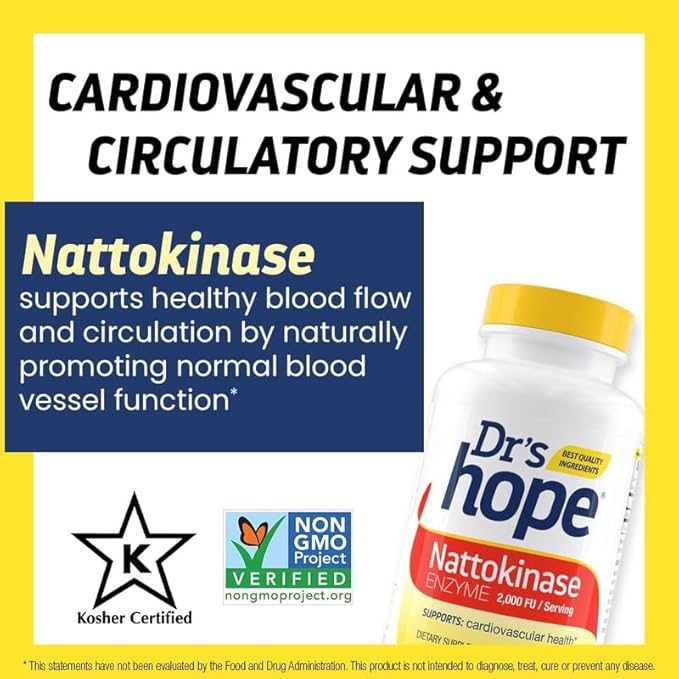 Nattokinase Supplement 2000 FU - Made in USA Backed by 30+ Years of Trust - Non-GMO cGMP Certified - 6 Month Supply