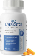 NAC Supplement 900 mg – Liver Cleanse Detox &amp Repair Antioxidant &amp Cellular Health Alcohol Defense Support – N-Acetyl Cysteine Capsules with Milk Thistle Turmeric Dandelion &amp Artichoke