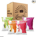 SmoothieBox - Blender Ready Frozen Smoothie Pouches - 4 Organic Flavors – Breakfast in 60 Seconds! (20 Pouches) (Variety)