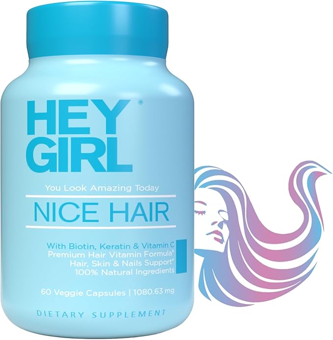 Hair Vitamins To Help Thinning and Fallout - Hair Supplement To Grow Hair Faster Stronger &amp Have Healthy Skin &amp Nails - Scientifically Made With Biotin Keratin Folic Acid Vitamin B C 60