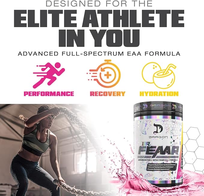 DRAGON PHARMA Dr. FEAAR® Advanced Full-Spectrum EAA Matrix Supports Muscle Protein Synthesis and Recovery Enhanced Training Capacity and Performance (30 Servings Grape Juice)