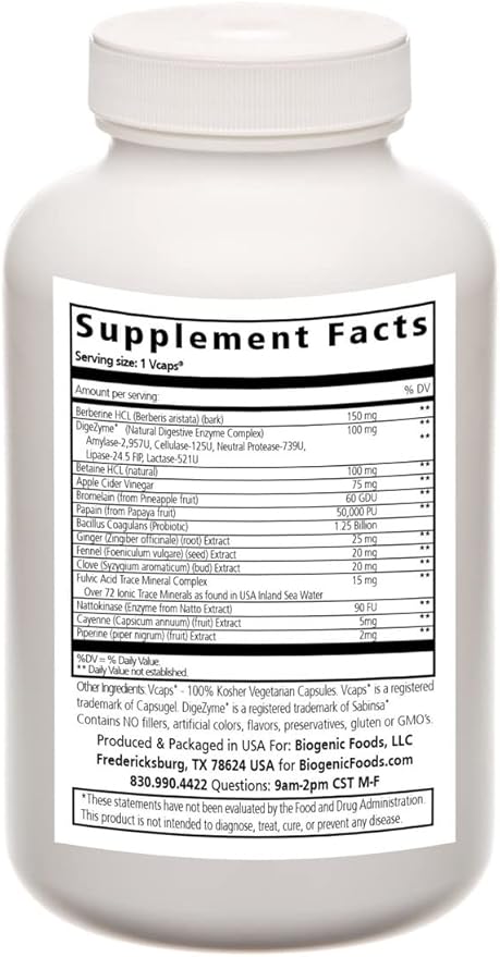Digester Complex - Improve Digestion with Natural Digestive Enzymes Veggie Capsules