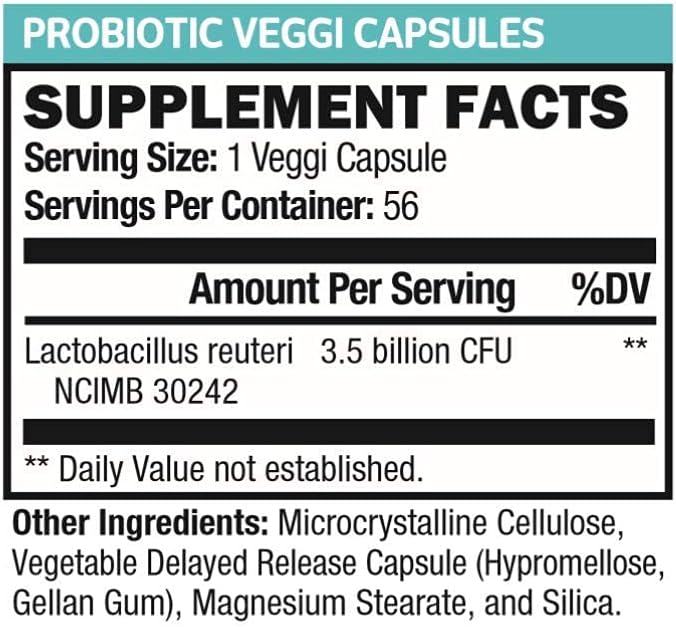 Microbiome Plus Gastrointestinal Probiotics L Reuteri NCIMB 30242 GI Digestive Supplements Capsule Allergy Safe &amp Gluten Free for Men and Women (1 Month Supply)