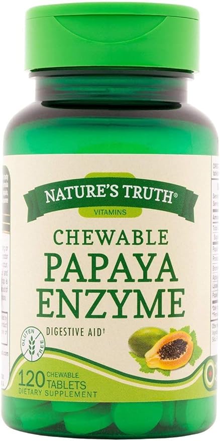 Nature's Truth Chewable Papaya Enzyme - 120 Tablets Pack of 6