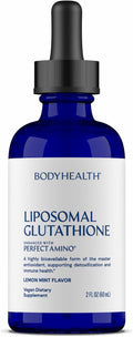 BodyHealth Liposomal L-Glutathione 100 mg – Lemon Mint Flavor | Supports Detox Liver &amp Immune Health | Vegan Non-GMO Gluten-Free - 2 FL OZ (60 mL)