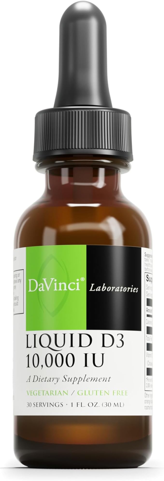 DAVINCI Labs Liquid D3 10000 IU - Helps Support Bone Health Immune Support &amp Heart Health with Vitamin D3 - Gluten Free &amp Vegetarian - 1 Fl Oz (30 Servings)