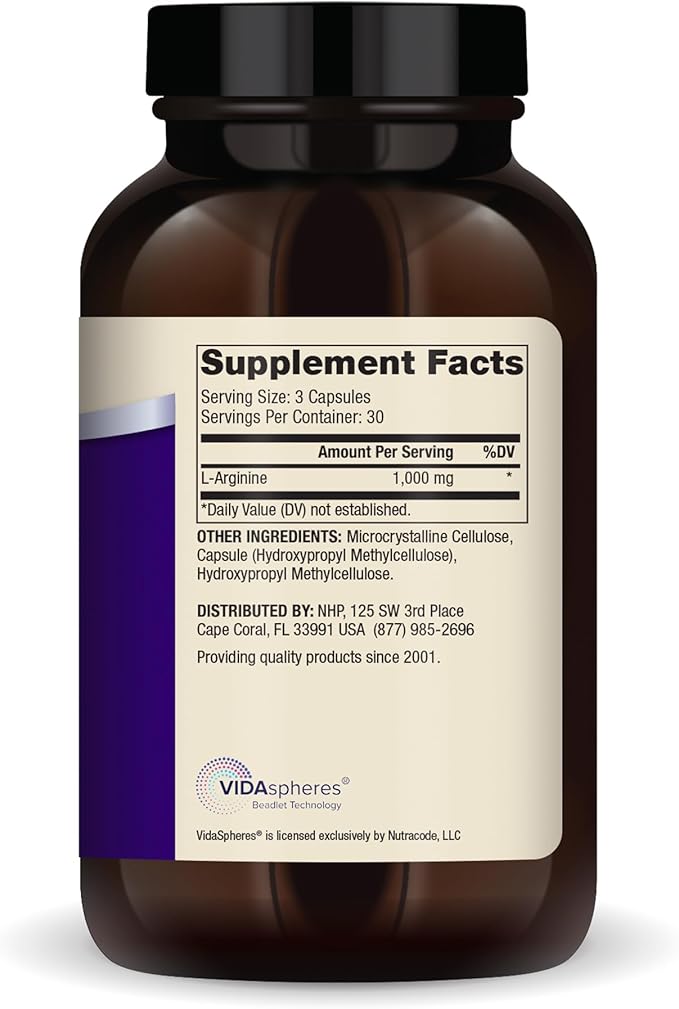 Dr. Mercola L-Arginine Advanced 30 Servings (90 Capsules) 1000 mg Per Serving Dietary Supplement Supports Energy Production Non-GMO
