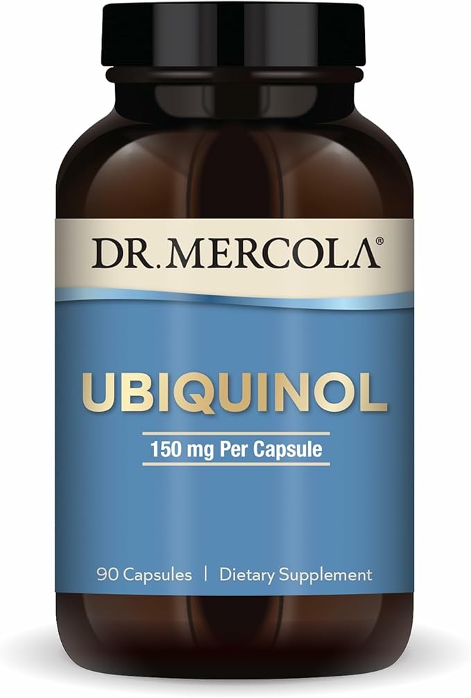 Dr. Mercola Ubiquinol - Supports Energy Production - Antioxidant Supplement - Non-GMO Gluten-Free &amp Soy-Free - 90 Capsules (90 Servings) - 150 mg