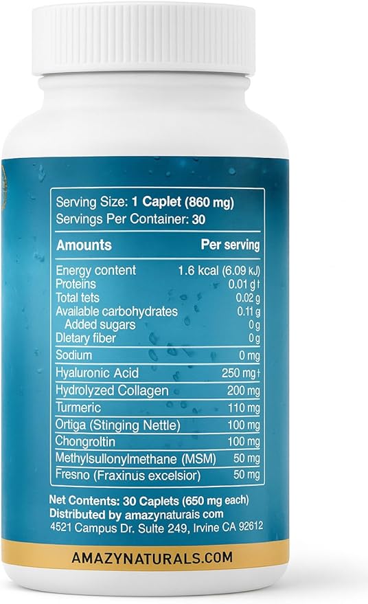 Hyaluronic Acid Ultra 850mg 30 Caplets Premium Joint and Skin Supplement