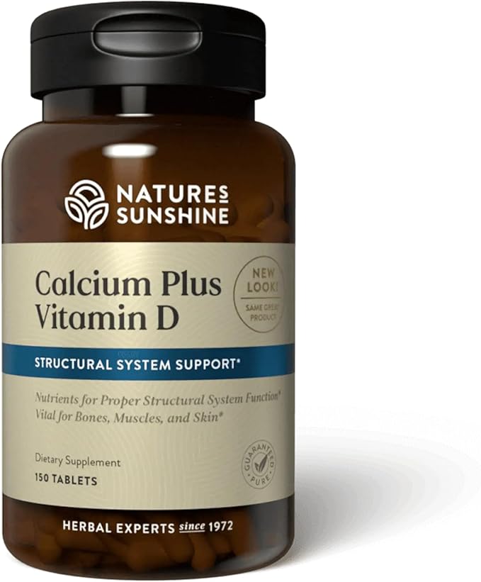 Nature's Sunshine Calcium Plus Vitamin D 150 Tablets Kosher | Powerful Vitamin Supplement for Adults Containing Vitamin D3 Calcium and Magnesium