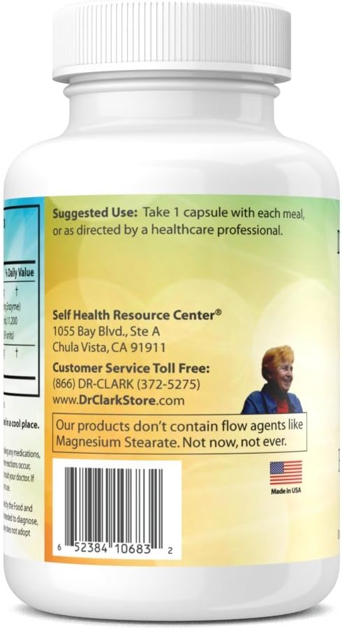 Dr. Clark Pancreatin and Lipase Enzyme Supplement 500mg 100 Gelatin Capsules