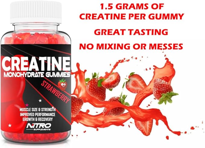 Nitro Supplements - Creatine Monohydrate Gummies (60ct) 30 Servings