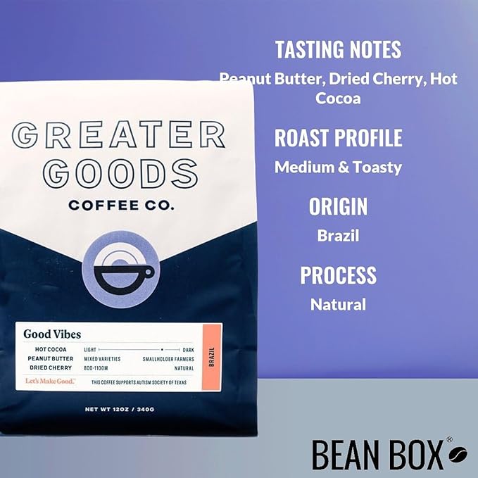 Bean Box Coffee Sampler - Roasted by Greater Goods 4-Pack Freshly Ground Coffee Gourmet Coffee