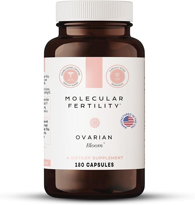 Ovarian Bloom - Doctor Formulated Fertility Supplement for Women - Hormone Balance Egg Cell Health Reproductive Wellness - 40:1 Myo-Inositol &amp D-Chiro Inositol - 30 Day Supply